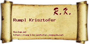 Rumpl Krisztofer névjegykártya